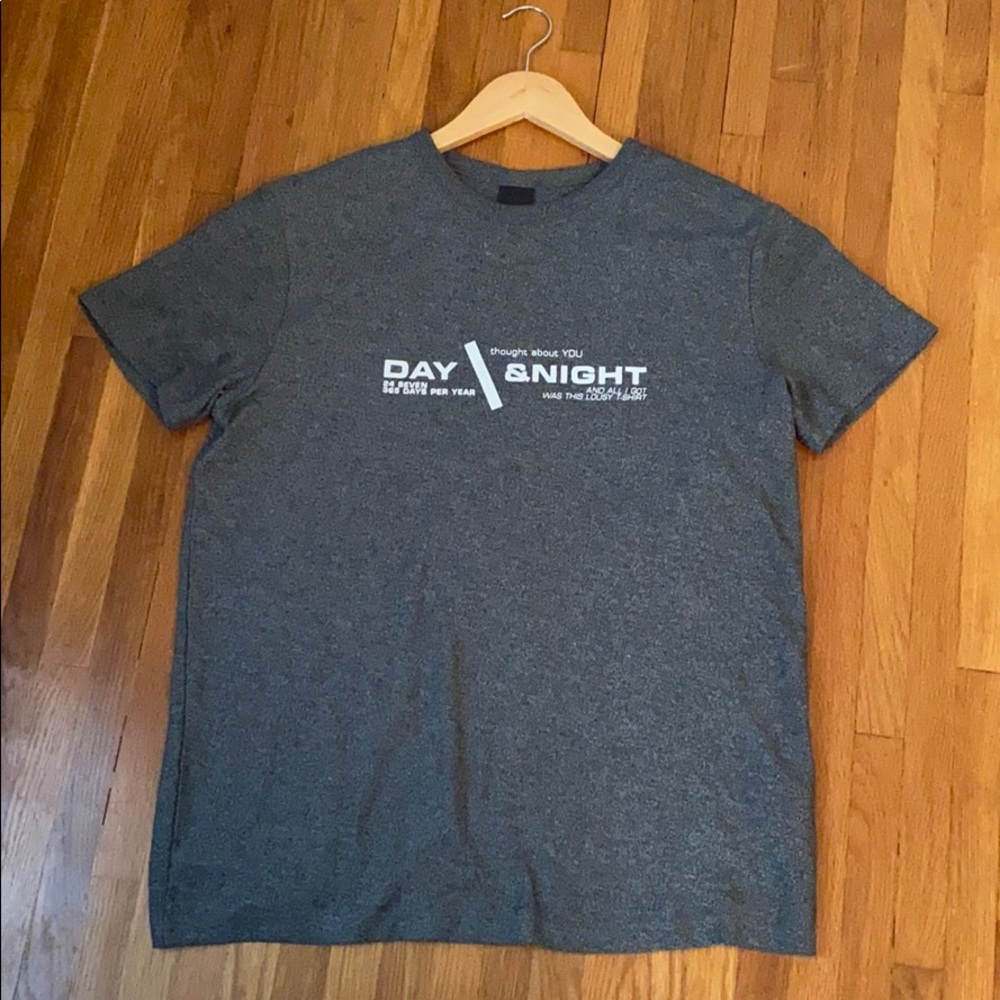 ✅ NWOT H&M “Thought About You” Rare Stylish Short Sleeve Tee T Shirt Marled Gray